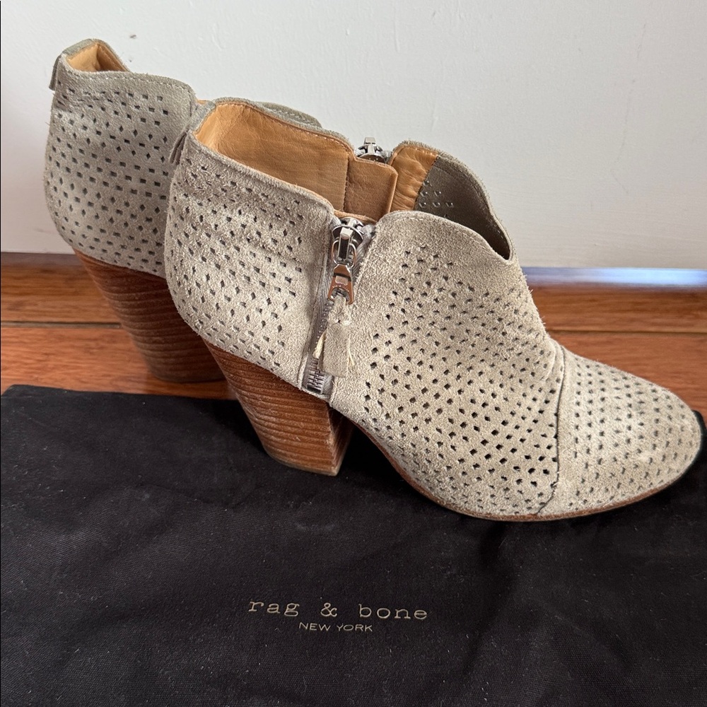 Rag & bone Margot Perforated Gray Heeled Boots